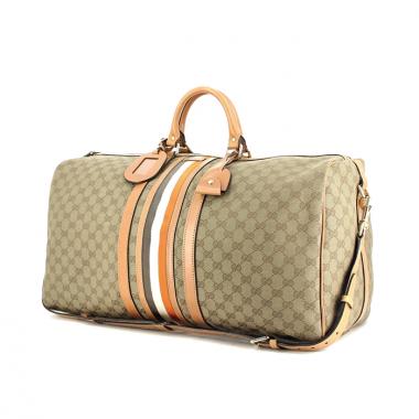 Gucci de voyage en toile monogram vert et cuir marron
