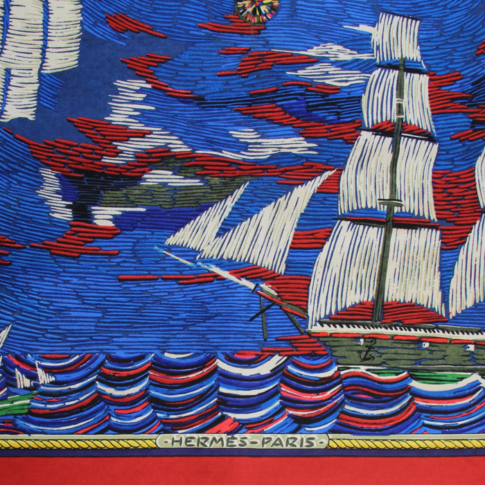 Hermès Scarf in twill silk "Henry Smith Sailor"  - Detail D2
