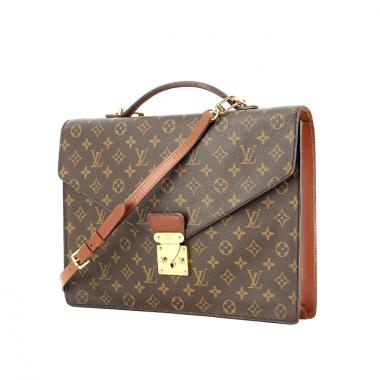 Louis Vuitton porte-documents en toile monogram et cuir naturel