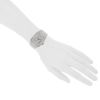 Cartier Santos 100 watch in stainless steel with white rubber - Detail D1 thumbnail