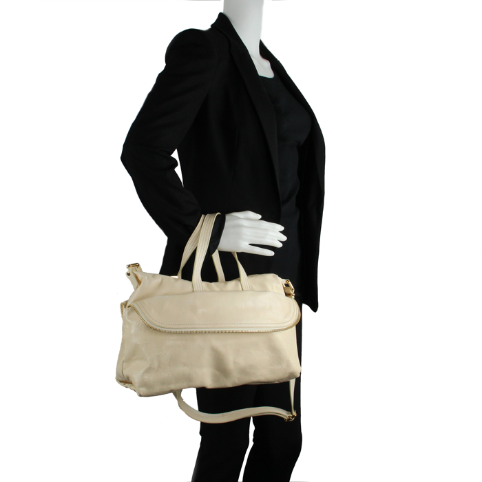 Sac en cuir crème - Detail D1