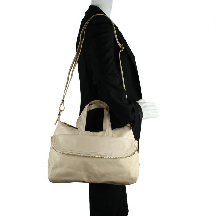 Sac en cuir crème - Detail D2