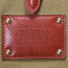 Handbag in khaki canvas and orange red ostrich leather - Detail D5 thumbnail