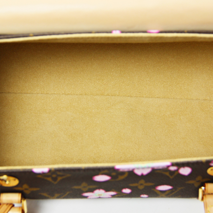 Bolso de mano Papillon Cherry Blossom en lona Monogram y cuero natural - Detail D2