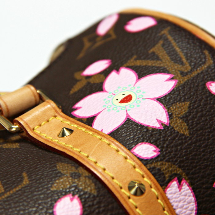 Borsa Papillon Cherry Blossom in tela monogram e pelle naturale - Detail D3