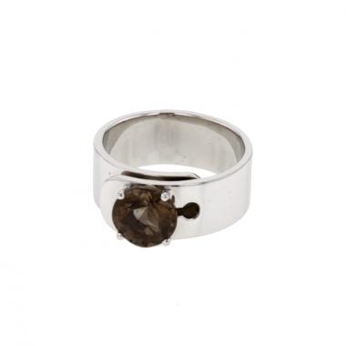 Dinh Van bague Vertige en or blanc et quartz fumé