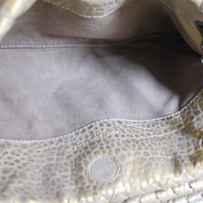 Bolso de mano Duo en cuero dorado - Detail D2