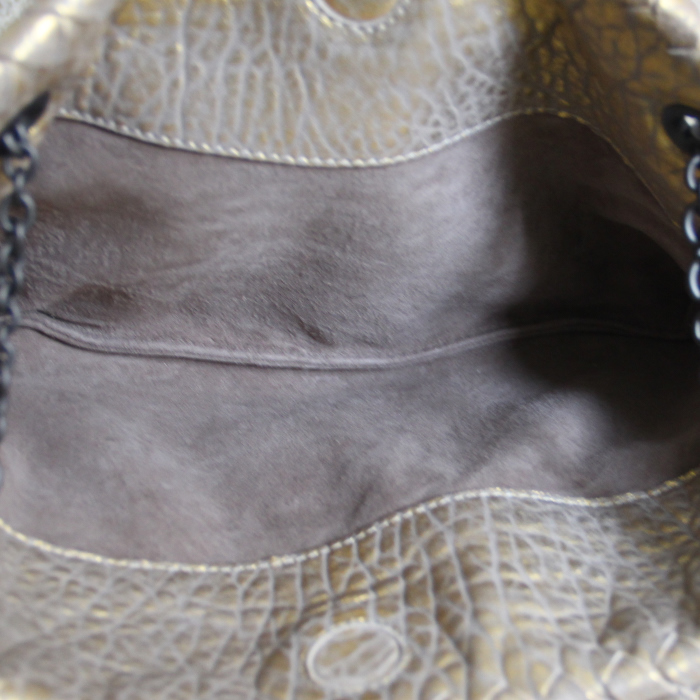 Bolso de mano Duo en cuero dorado - Detail D3