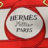 Hermes Carre Hermes scarf in blue, white, red and yellow twill silk - Detail D2 thumbnail