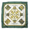 Hermes Carre Hermes scarf in green, white and yellow twill silk - 00pp thumbnail