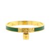 Hermes in gold-plated metal and green leather - 00pp thumbnail