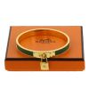 Hermes in gold-plated metal and green leather - Detail D1 thumbnail