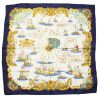 Hermes Carre Hermes scarf in blue, yellow and white twill silk - 00pp thumbnail