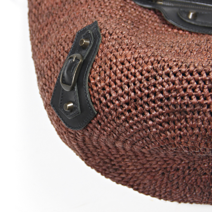 Bolso Cabás en mimbre trenzado marrón - Detail D4