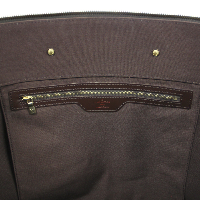 Louis Vuitton Greenwich travel bag in damier canvas and ebony leather - Detail D5