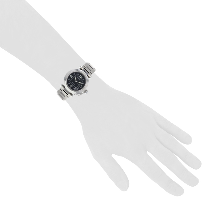 Cartier Pasha in stainless steel with black dial ref : 2324 - Detail D1