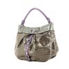 Marc by Marc Jacobs handbag in grey monogram patent canvas and purple leather - 00pp thumbnail