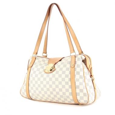 Louis Vuitton Stresa en toile damier azur et cuir naturel