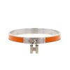 Hermes bracelet in silver-plated metal and orange enamel - 00pp thumbnail
