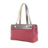 Hermes Herbag handbag in burgundy canvas and brown leather - 00pp thumbnail