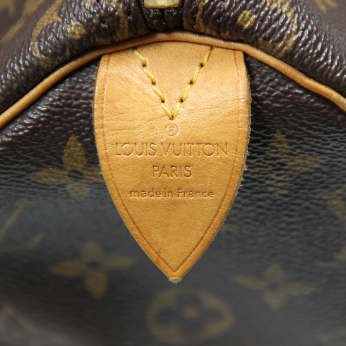 Louis Vuitton Speedy 25 en toile monogram et cuir naturel - Detail D3