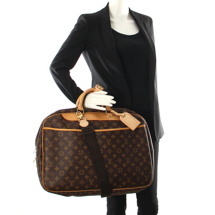 Louis Vuitton Alize 45 cm en toile monogram et cuir naturel - Detail D1