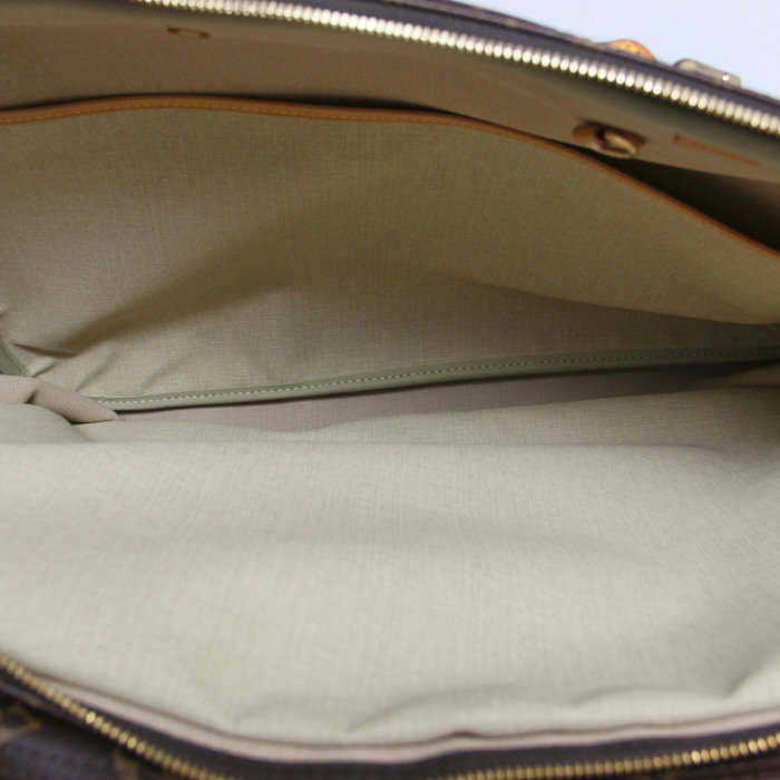 Louis Vuitton Alize 45 cm Travel bag in monogram canvas and natural leather - Detail D3