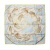 Hermes Carre Hermes scarf in light blue, beige and yellow twill silk - 00pp thumbnail
