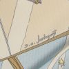 Foulard Hermes Carre Hermes en twill de soie bleu-ciel beige et jaune - Detail D1 thumbnail