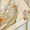 Foulard Hermes Carre Hermes in twill di seta celeste beige e gialla con decorazione in stile marinaro - Detail D4 thumbnail