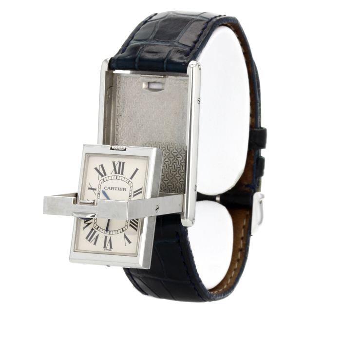 Montre Cartier Tank Basculante en acier Ref :  2386 - Detail D2
