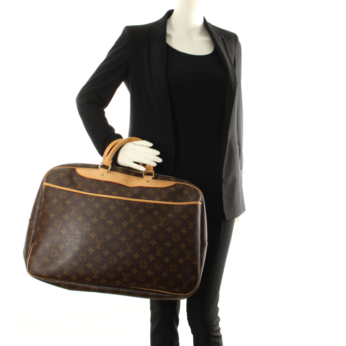 Louis Vuitton Alize 45 cm Travel bag in monogram canvas and natural leather - Detail D1