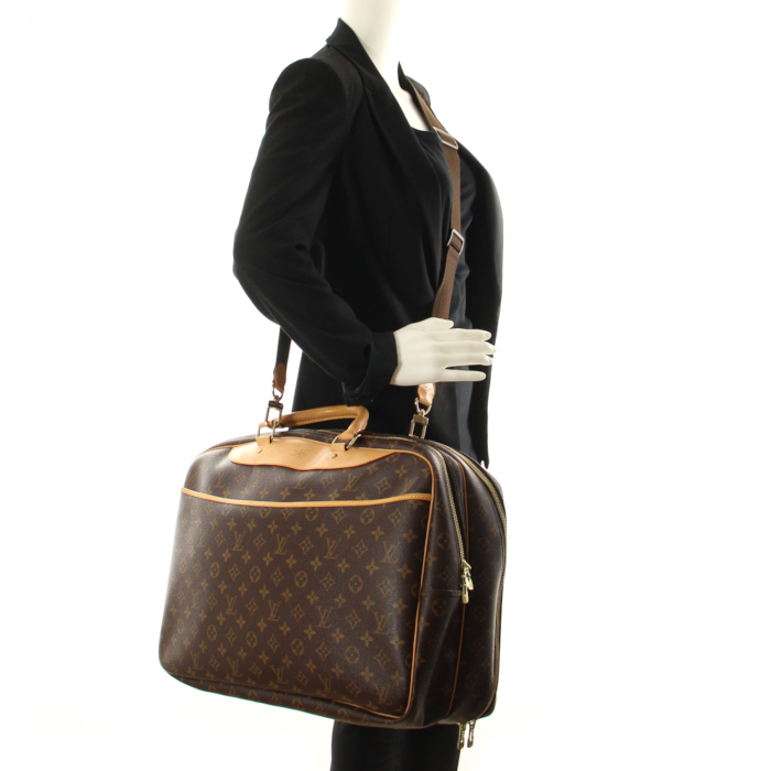 Louis Vuitton Alize 45 cm Travel bag in monogram canvas and natural leather - Detail D2