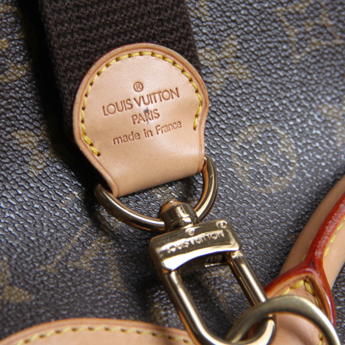 Louis Vuitton Alize 45 cm Travel bag in monogram canvas and natural leather - Detail D5