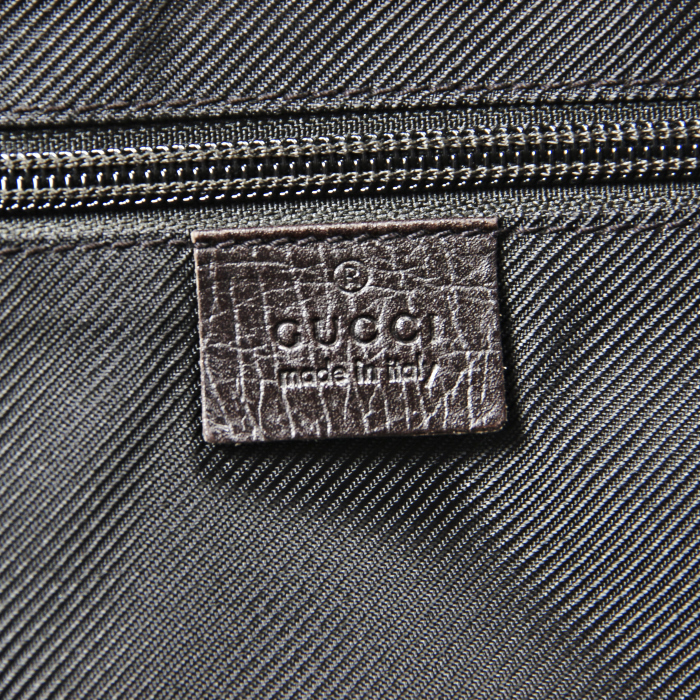 Gucci Voyage en toile monogram et cuir marron - Detail D3