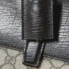 Gucci Travel bag in monogram canvas and brown leather - Detail D5 thumbnail