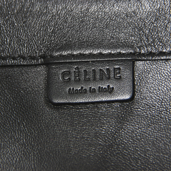 Celine shopping bag in beige wool and black leather  - Detail D3