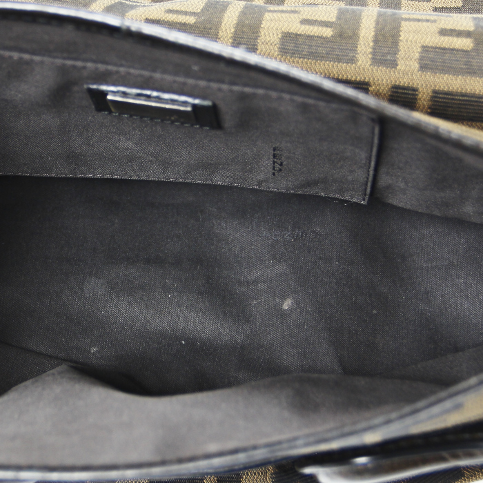 Borsa Fendi B.Bis in tela monogram marrone e pelle nera - Detail D2