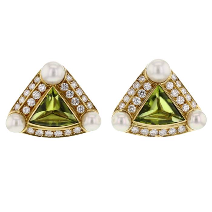 Orecchini Clip-On Grandi A Cupola Vetro E Strass - Oro Placcato Moderni