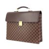 Porta-documentos Louis Vuitton Altona en lona a cuadros revestida ébano y cuero marrón - 00pp thumbnail