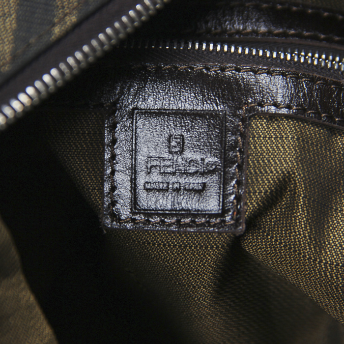 Handbag in brown monogram canvas and black leather - Detail D3