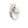 Cartier white gold and pearl Panther ring - 00pp thumbnail