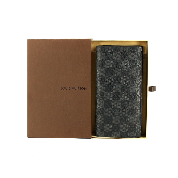 Louis Vuitton wallet Brazza in black damier canvas - Detail D2