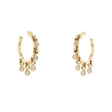 Dior orecchini a cerchio Coquine in oro giallo e diamanti