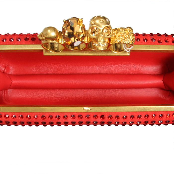 Alexander McQueen minaudière poing américain strassé rouge - Detail D2