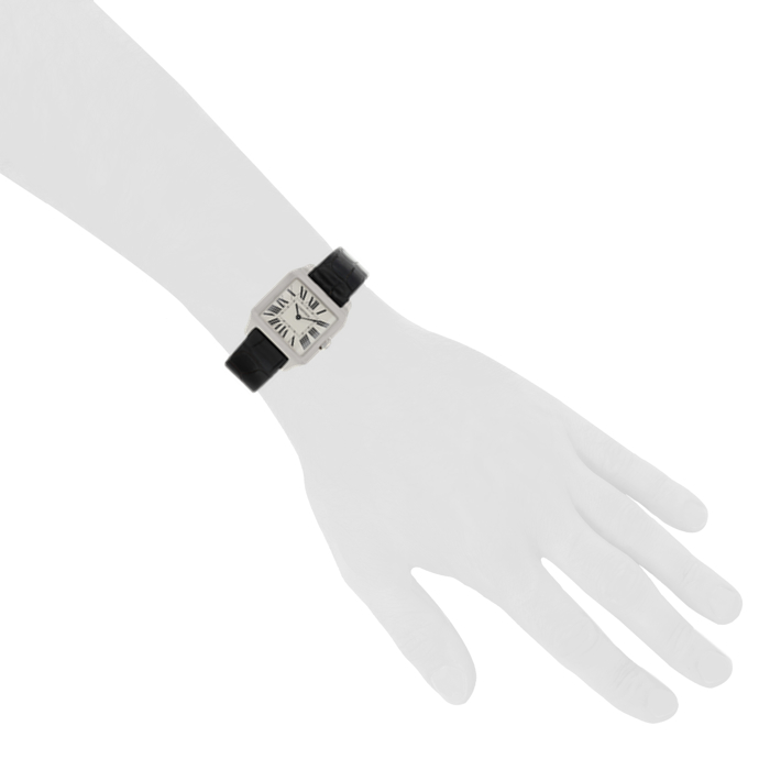 Reloj Cartier Santos Dumont de oro blanco Ref : 2780 Circa 2010 - Detail D1