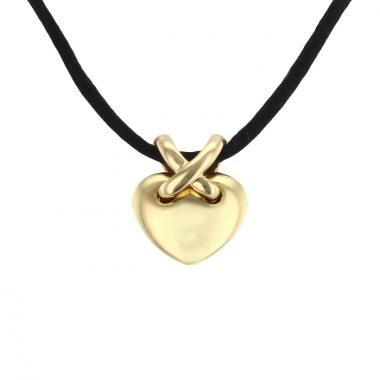 Chaumet yellow gold Double Link Heart pendant