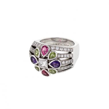 Bague en or blanc et en diamants