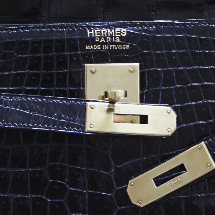 Hermès Kelly 35 cm en crocodile noir - Detail D3