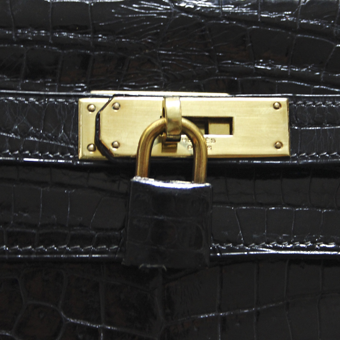 Hermès Kelly 35 cm en crocodile noir - Detail D5